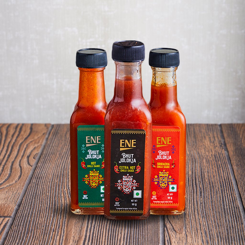 Extra Hot (small) + Sriracha + Hot Chilli Sauce - Pack of 3